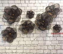 European Wrought iron wall hanging lotus metal Wrought iron wall decoration Hotel soft decoration supplies Flower wall hanging club wall decoration