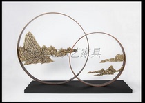 Ornaments art rockery soft Hotel Villa feng shui wheel sculpture fountain living room metal iron Chinese ornaments