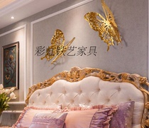 Wrought iron wall-mounted butterfly metal art sculpture wall hanging large hotel clubhouse soft wall decoration