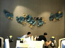 Modern wrought iron hollow lotus leaf wall decoration metal wall hanging living room hotel model room soft background wall decoration
