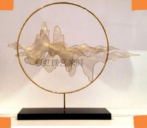  Wrought iron ornaments rockery decoration Living room TV sofa background decoration Hotel decoration