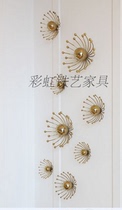 Wrought iron lotus leaf wall hanging Lotus wall decoration Pendant wall decoration Hotel club soft background wall decoration