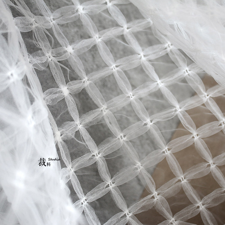 Illusion Upscale Mesh mesh Texture Perspective Fabric Wedding Dresses Dress Mesh Yarn Designer Fabric Renovation Handmade