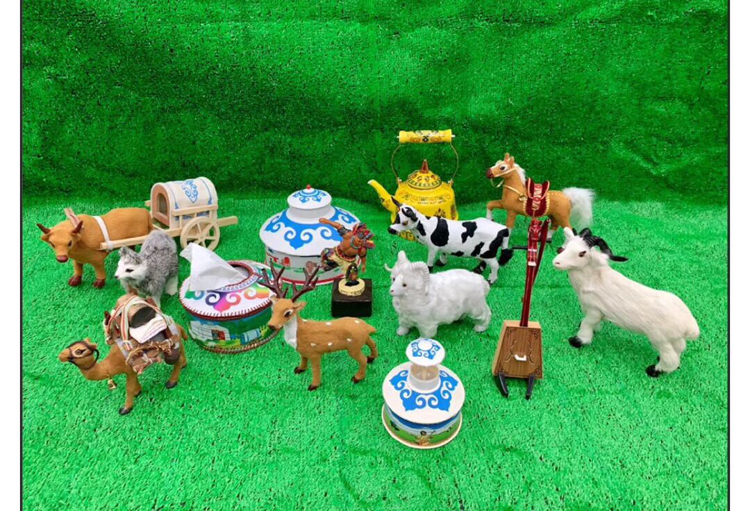 Mongolian restaurant table decoration set simulation animal sheep cow red deer camel yurt horse head piano medium