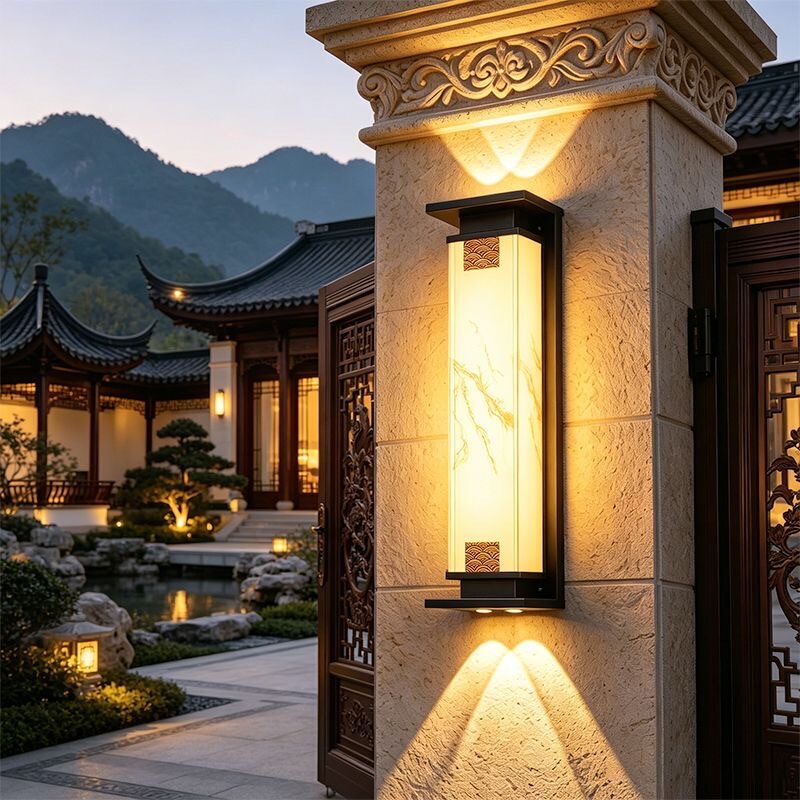 Solar Wall Lights Outdoor Garden Lights Villa Exterior Waterproof Modern Chinese Style Exterior Wall Lights on Both Sides of the Main Entrance Door Posts Solar Wall Lights Outdoor Garden Lights Villa Exterior Waterproof Modern Chinese Style Exterior Wall Lights on Both Sides of the Main Entrance Door Posts