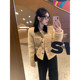 Wang Girl's store 2024 ດູໃບໄມ້ລົ່ນແລະລະດູຫນາວໃຫມ່ຮ້ອນແບບເສື້ອຂົນແກະຂະຫນາດນ້ອຍມີກິ່ນຫອມ exquisite ຝຣັ່ງ socialite ສູງ petite