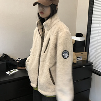 Wang Maidens shop lamb coat autumn and winter Korean version of loose cashmere thick casual Joker jacket fleece