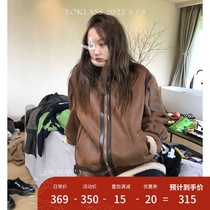 Wang Maidens shop fur one lamb coat autumn and winter coffee brown velvet thick Korean version loose Joker