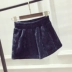 2018 quần short nhung mới của phụ nữ mùa thu đông mặc quần bốt mỏng cho sinh viên Hàn Quốc quần ống rộng quần sooc nhung Quần short
