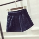 2018 quần short nhung mới của phụ nữ mùa thu đông mặc quần bốt mỏng cho sinh viên Hàn Quốc quần ống rộng quần sooc nhung