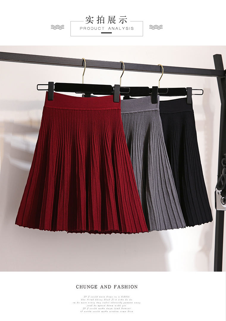 Váy lụa tơ tằm váy ngắn nữ 2019 xuân hè mới thắt eo cao váy xếp li con lắc lớn một chữ váy đen - Váy chân váy giả quần