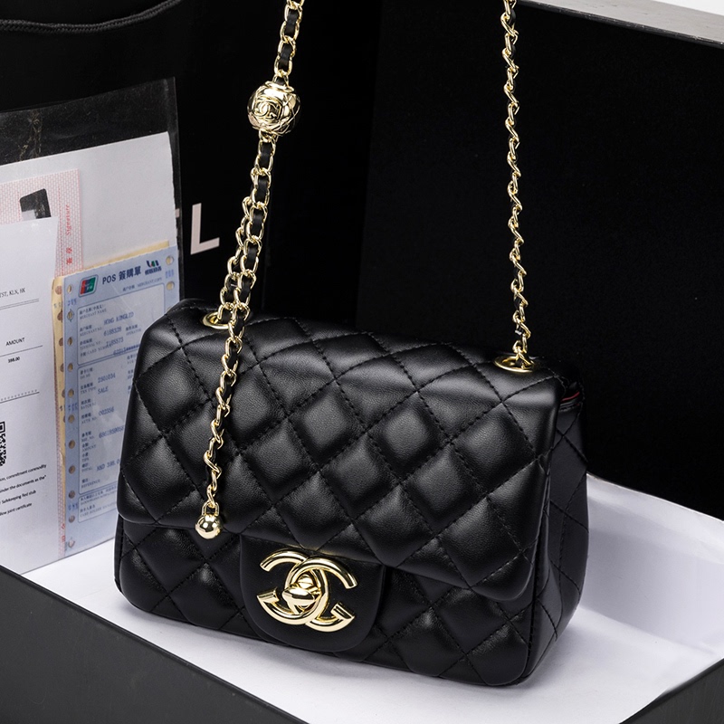 Luxury Brand Bags 2026 New Model Chanel Quilted Chain Bag Light Luxury Genuine Leather Women's Bag Small Gold Ball Crossbody Bag Luxury Brand Bags 2026 New Model Chanel Quilted Chain Bag Light Luxury Genuine Leather Women's Bag Small Gold Ball Crossbody Bag