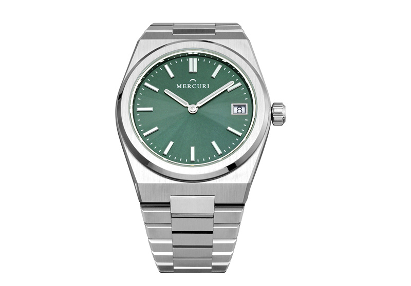 Mercuri Green Dial Mechanical Men's Watch, Stainless Steel Case + Steel Strap, Automatic Mechanical Movement, Wanhuiquan Watch