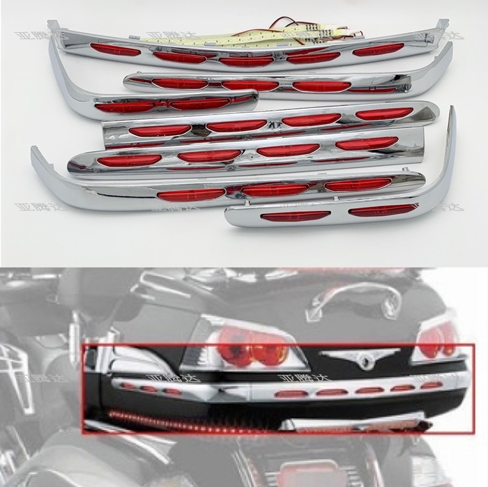 Suitable for gold wing GL1800 rear tail edge case electroplating decoration LED lamp with lamp strip retrofit piece decoration strip 01-11