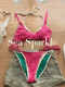 [Sea Sparkle] Island ins European and American Style Sweetheart Layered Bikini Four-Piece Set DIY Free Combination