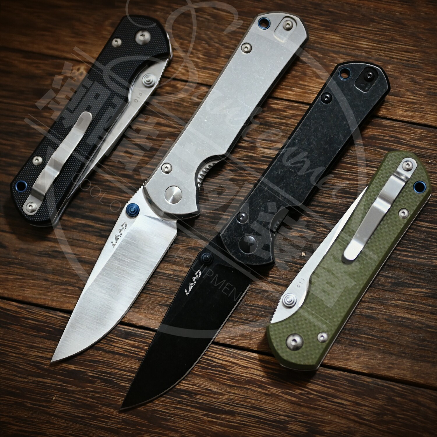 Three Blade LAND Wood 912 Outdoor Folding Knife 9 Series Fruit Knife