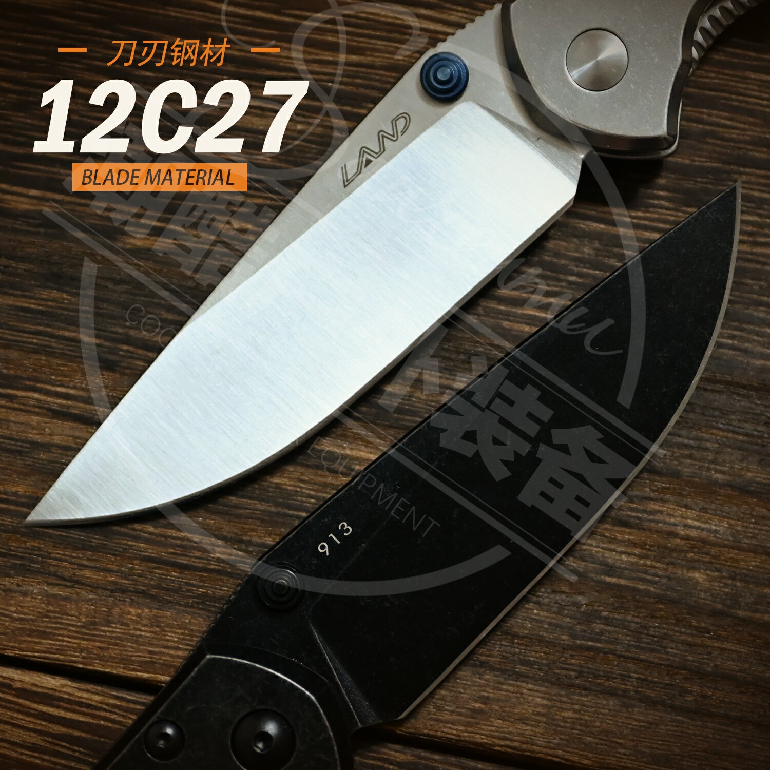 Three Blade LAND Wood 912 Outdoor Folding Knife 9 Series Fruit Knife