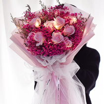 Starry Carnations Dried Flower Bouquet Eternal Flower Rose gift box for girlfriend romantic Birthday Mothers Day gift