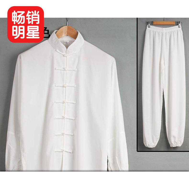 Dwutang spring and summer Tai Chi clothes cotton plus silk men and women martial arts costumes handmade cotton hemp taijiquan to perform the performance clothes