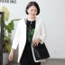 Matsumao thiết kế nguyên bản 2019 xuân hè mới dành cho nữ bình thường vải lanh cotton lanh trắng phù hợp với áo khoác nữ - Business Suit
