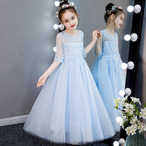 Girl dress autumn girl high-end catwalk dress autumn princess dress flower girl host piano performance