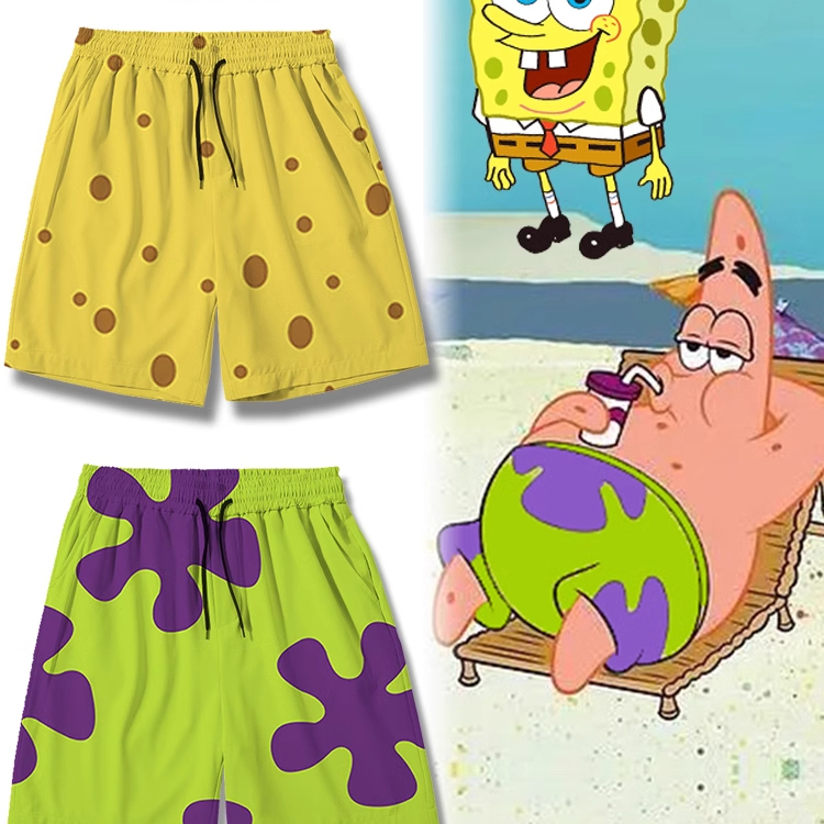 Nasa Co-Branded Patrick Star Ice Silk Shorts, Summer Thin Five-Point Shorts for Girls, Sleep Shorts for Boys, Quick-Drying Casual Pants