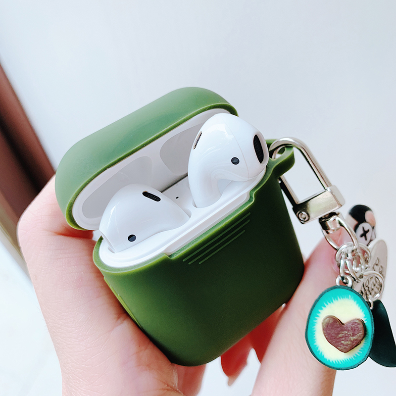 Cute anti-lost rope airpods protective cover airpods2 wireless bluetooth apple in-ear earphone cover tidal ins two charging compartment box cover ipod shell cover earphone plug cover silicone universal