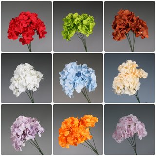New wedding simulation flower five-headed wool cloth hydrangea wedding stage layout road guide fake flowers wedding decoration floral art