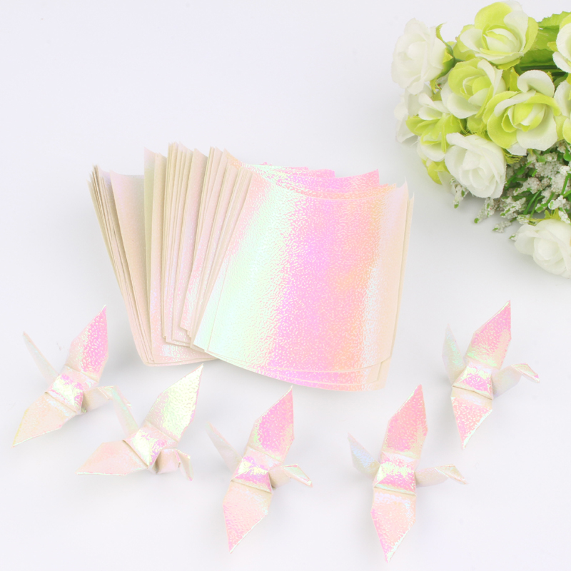 7 cm pearlescent white thousand paper crane origami finished material children's square handmade paper material set 200 sheets