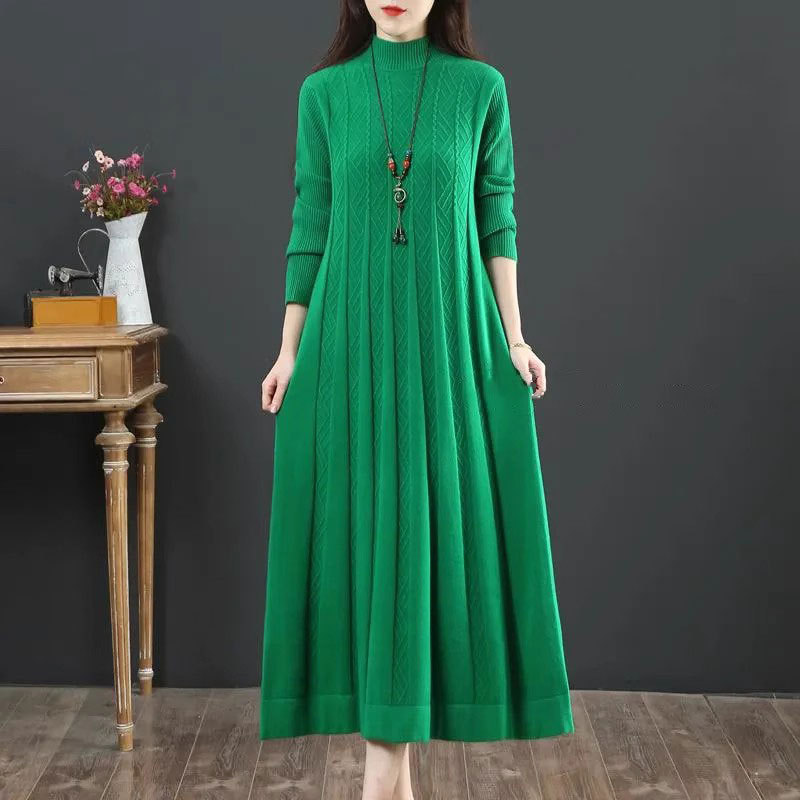 New Autumn and Winter Sweaters for Women, Mid-Length, Loose, Large Size, Over-The-Knee Dresses, Loose Belly-Covering Bottoming Shirts, Sweaters
