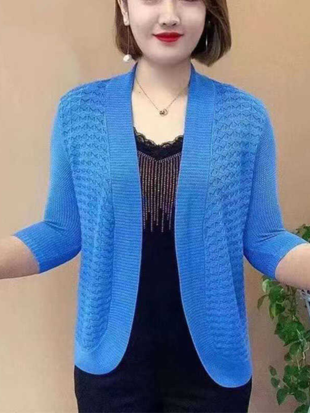 <!--妈妈装防晒小披肩开衫外套夏天配裙子上衣外搭中老年女士洋气外披-->