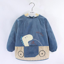 Baby hooded children Anti-clothed crystal suede waterproof hooded sweatshirt male and female childrens autumn and winter long sleeve lamp covet baby bib