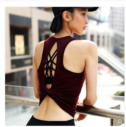 Fitness clothes beautiful back sexy back hollow sleeveless sports vest women's running quick-drying breathable yoga top