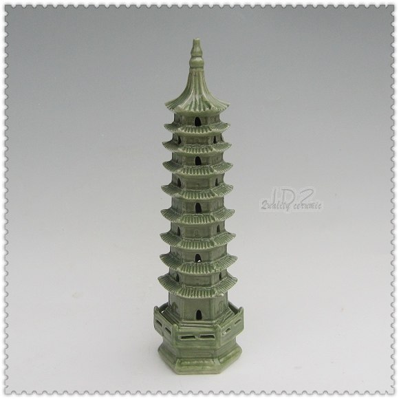 Value recommended Jingdezhen ceramics handmade antique glaze pagoda sculpture porcelain Wenchang Pagoda ornament porcelain tower special price