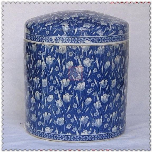 Great value recommended Jingdezhen ceramics Antique blue and white straight barrel thick storage jars tea tins tea cake tins special offer