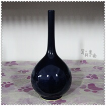 Supervalues Recommended Jingdezhen Ceramics Imitation Ancient Sacrifice Blue Porcelain Single Color Glazed Straight Bile Bottle Countertops Small Vase Hem special price