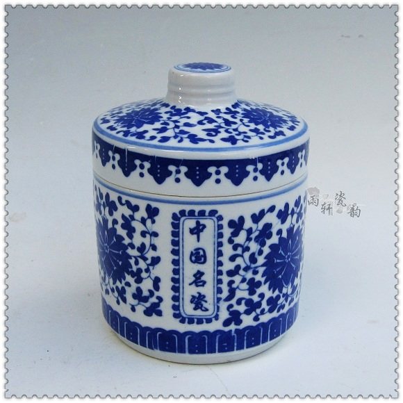 Supervalue Recommend Jingdezhen Ceramic ware imitation ancient green flower Tangle Branches Lotus Salt Jar Lid Jar Sugar Jjar Tea Leaf Jjar Special Price