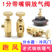 Model cast iron radiator running wind one-point outlet exhaust valve Floor heating water separator exhaust valve pure copper 1-point m10