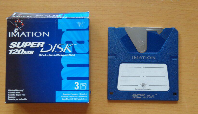 IMATION 3 5 inch FLOPPY DISK 120M Disk 3 PIECES LINE GOODS BRAND NEW ORIGINAL