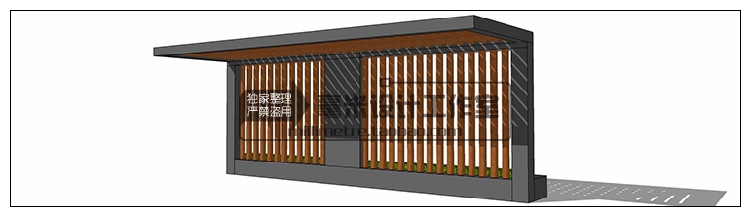 T73 现代廊架SU模型新亚洲新中式花架欧式风雨连廊sketchup景...-20