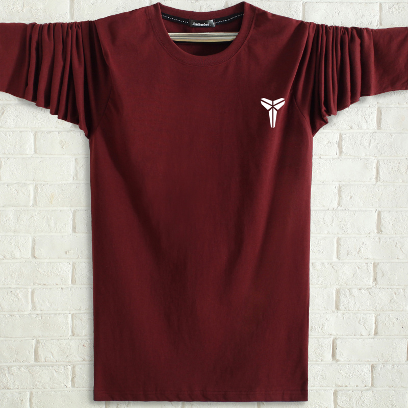 Mùa xuân và Mùa Thu Nam Dài Tay Áo T-Shirt Cotton Daddy Kích Thước Lớn Trung Niên của Nam Giới Cha Ông Già Tops Áo Sơ Mi