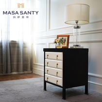 MASASANTY American Modern Simple Walnut Wood Bedside Table Designers Recommended Custom Light Luxury