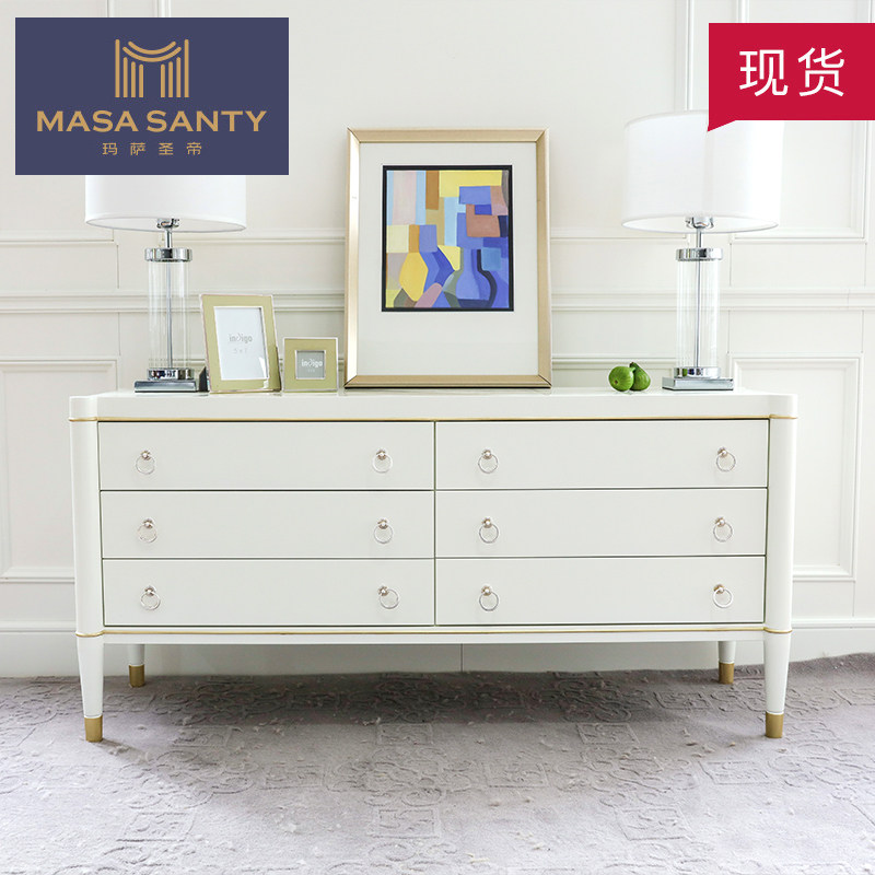 Minimalist modern TV Cabinet Sketch American Light Extravagant Solid Wood Dining Room Xuan Guan Dining Cabinet Bedroom Six Bucket Cabinet