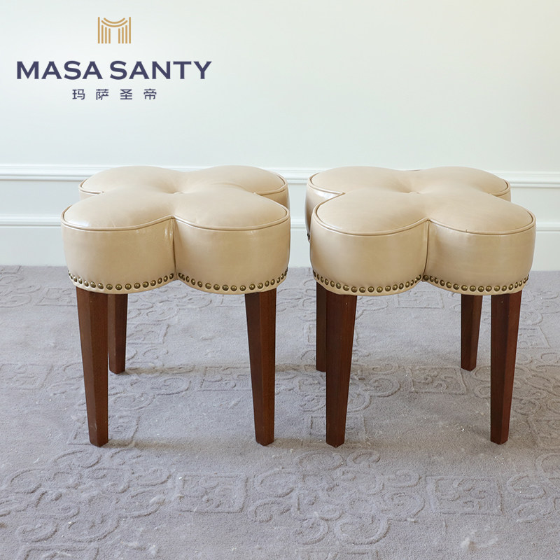 American Countryside Bed Tailstool Leather Creativity Combination Footrest Living-room Single Sofa Bench Bedroom for shoe-changing stool