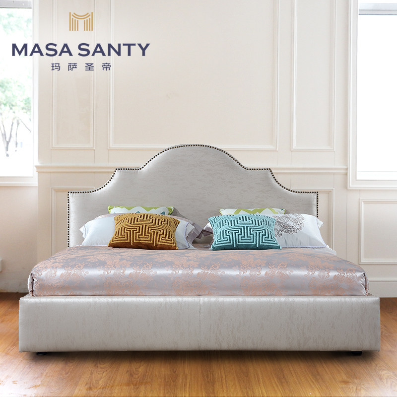 Nordic Master Bedroom Twin Beds 1 5 1 8 m Solid Wood Leather Minimalist Modern Single Bed Masa Saint Customize