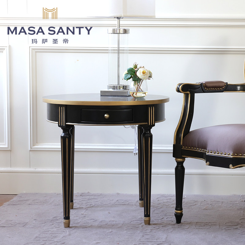 Simply modern American black Phnom Penh corner several designers of the sample room sofa side tableroom furniture customization