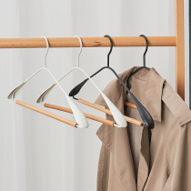 Beech Iron Hanger Household Unscented Clothes Hang Solid Wood Wide Shoulder Coat Suit Set Metal Clothes Store