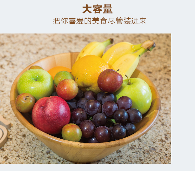 Bát gỗ lớn gỗ tròn rắn bát gỗ bát tròn bát canh bát salad bát trái cây bát Nhật Bản sáng tạo khay trà bằng gỗ