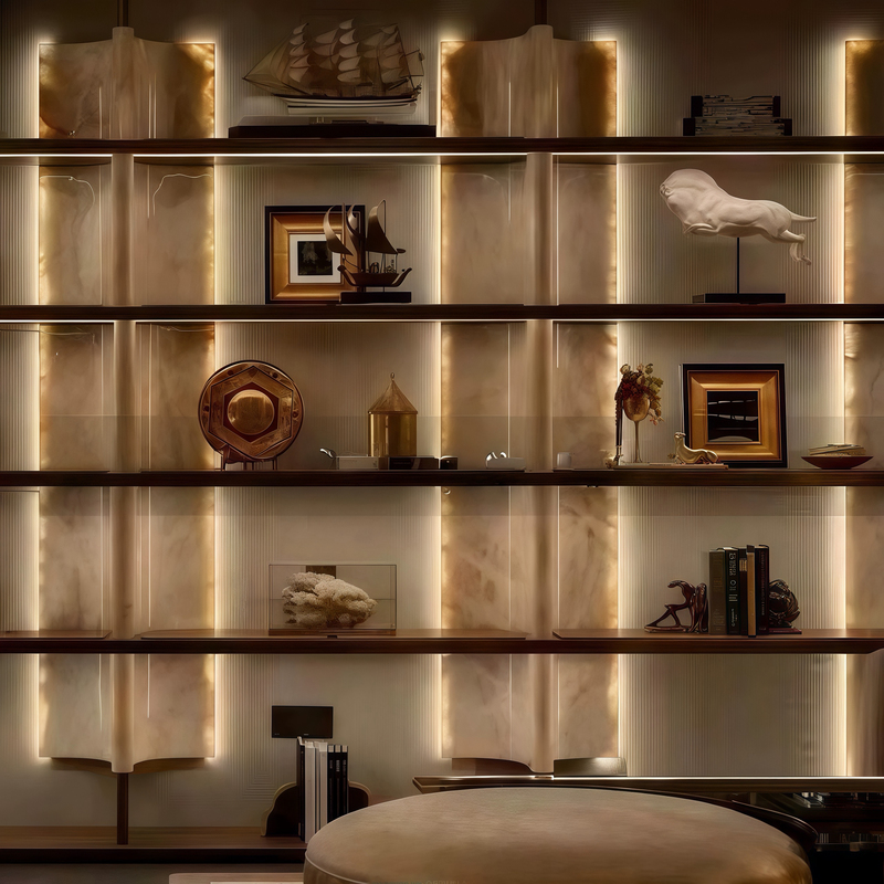 Modern Model Room Bookshelf Decorations, Background Cabinet, Study Room Bookcase, Creative Mid-Century Style, Old Money Style Soft Decoration