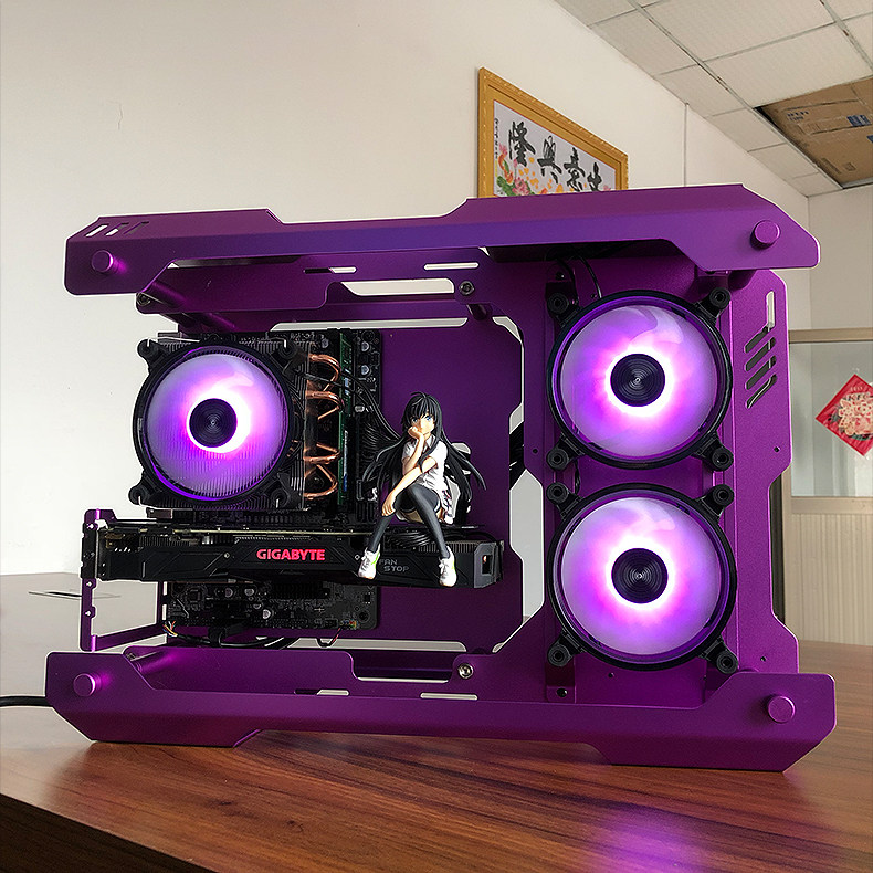 Fig Z01Mmini open gaming computer host case water cooled MOD full aluminum tempered glass transparent host shell